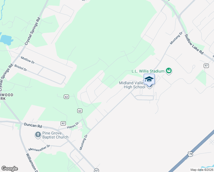 map of restaurants, bars, coffee shops, grocery stores, and more near 1523 Brookstone Drive in Graniteville