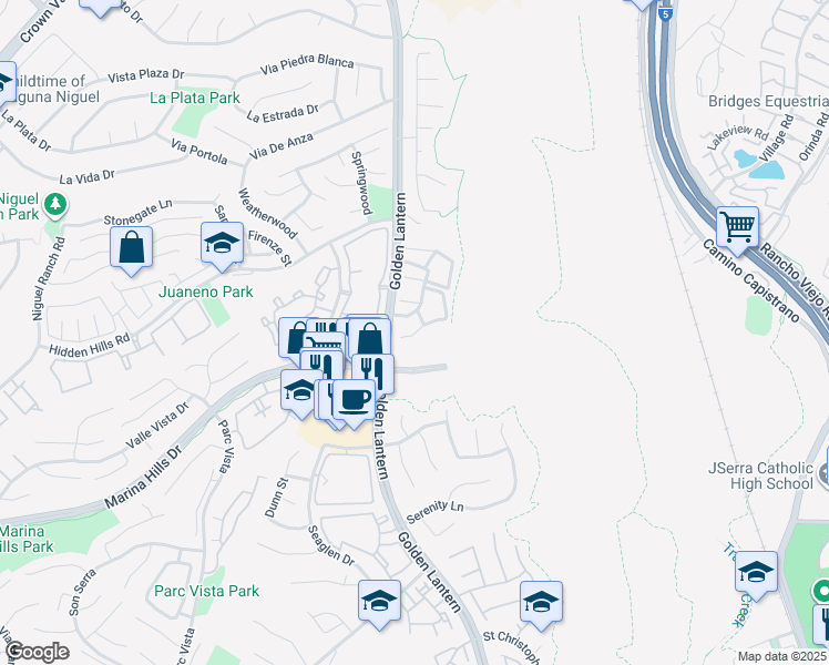 map of restaurants, bars, coffee shops, grocery stores, and more near 4 Martinique Street in Laguna Niguel