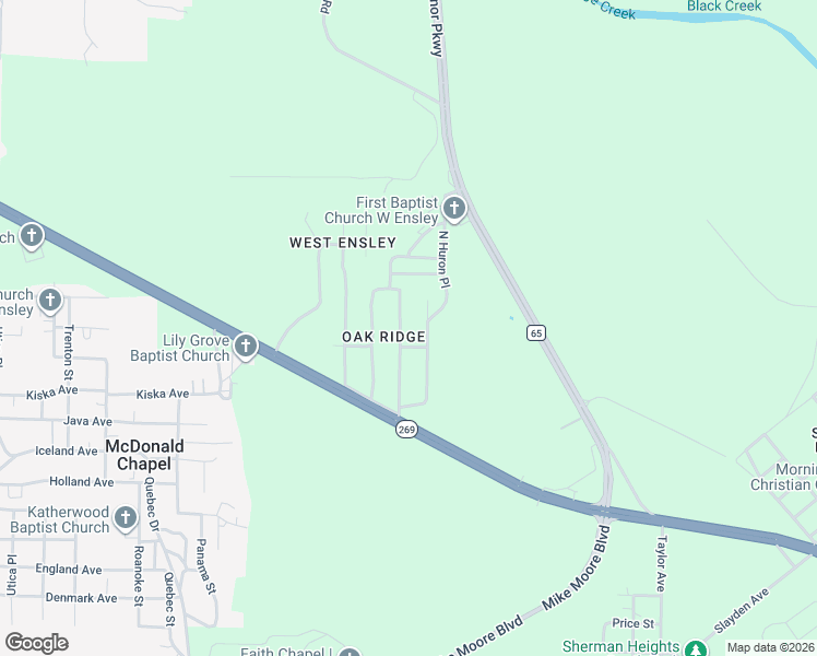 map of restaurants, bars, coffee shops, grocery stores, and more near 1225 Jersey Street North in Birmingham