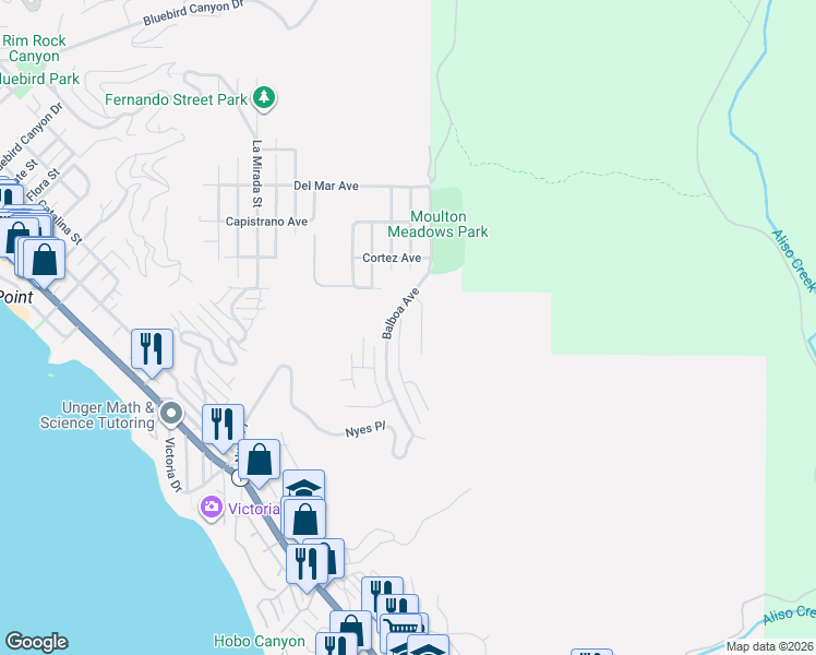 map of restaurants, bars, coffee shops, grocery stores, and more near 784 Barracuda Way in Laguna Beach