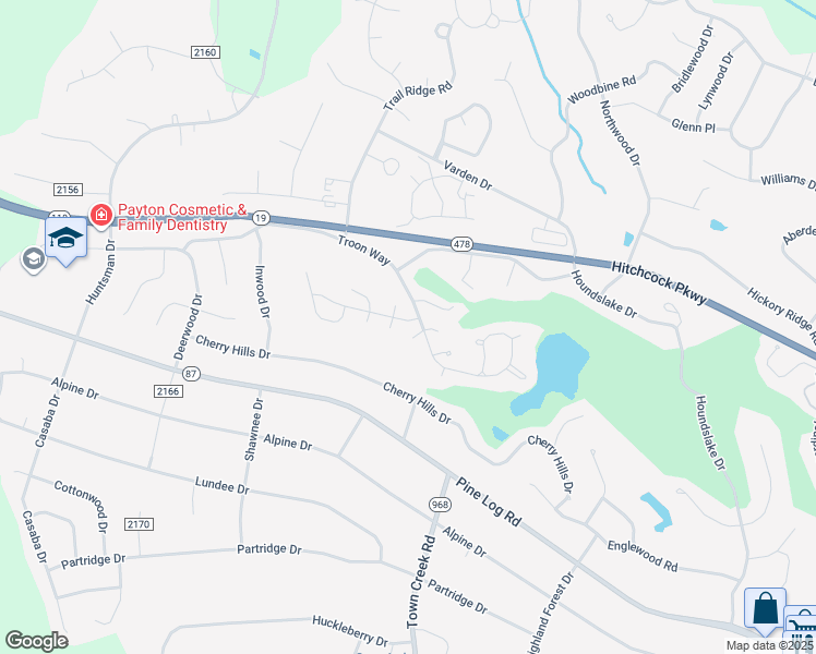 map of restaurants, bars, coffee shops, grocery stores, and more near 38 Troon Way in Aiken