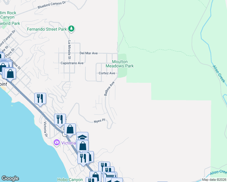 map of restaurants, bars, coffee shops, grocery stores, and more near 784 Barracuda Way in Laguna Beach