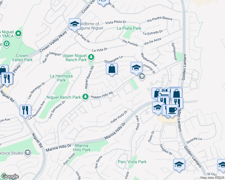 map of restaurants, bars, coffee shops, grocery stores, and more near 30071 Monteras Street in Laguna Niguel