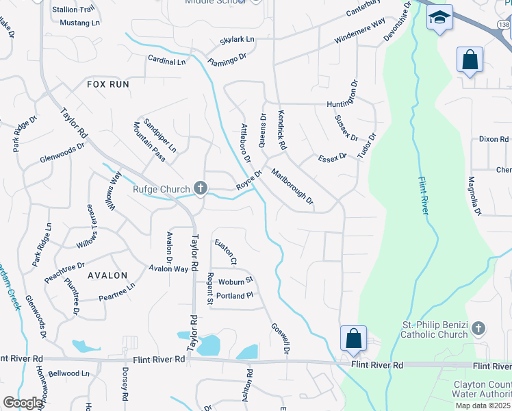 map of restaurants, bars, coffee shops, grocery stores, and more near 124 Libby Lane in Jonesboro