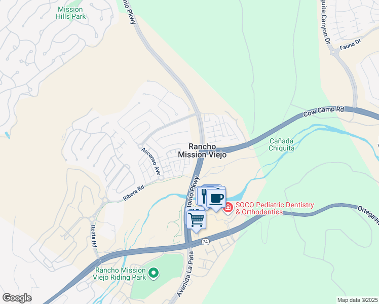 map of restaurants, bars, coffee shops, grocery stores, and more near 14 Zabila in Ladera Ranch