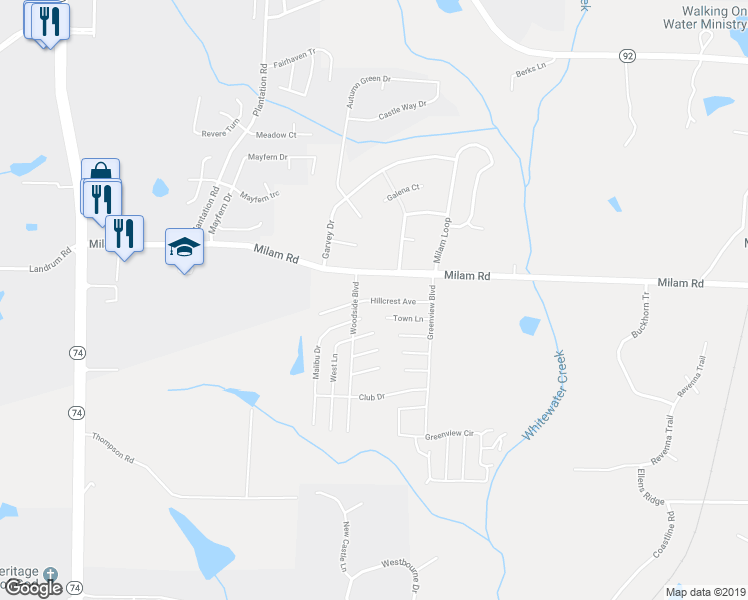 map of restaurants, bars, coffee shops, grocery stores, and more near 175 Hillcrest Avenue in Fayetteville