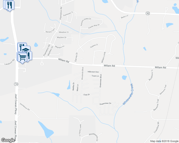 map of restaurants, bars, coffee shops, grocery stores, and more near 215 Hillcrest Avenue in Fayetteville