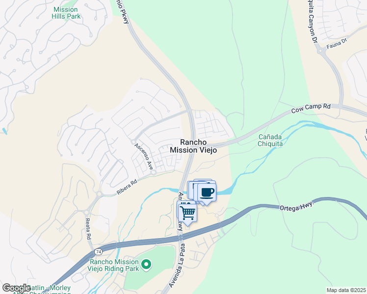 map of restaurants, bars, coffee shops, grocery stores, and more near 20 Zabila in Ladera Ranch