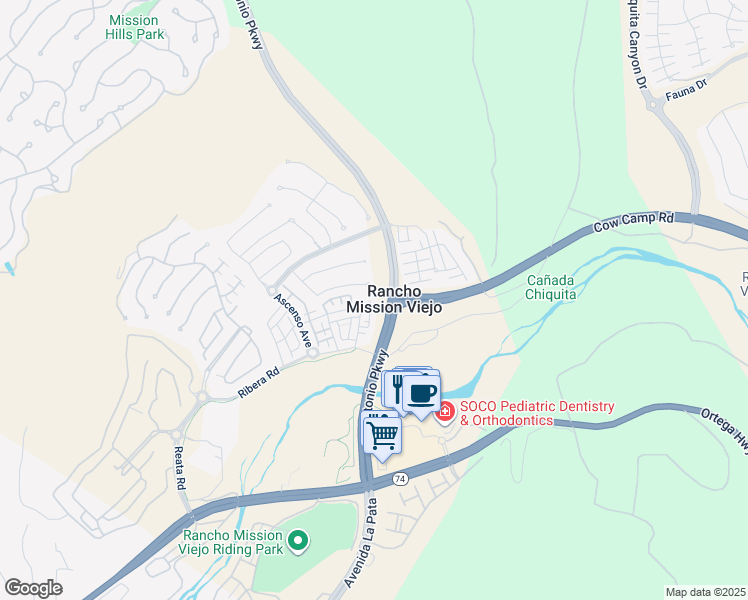 map of restaurants, bars, coffee shops, grocery stores, and more near 20 Zabila in Ladera Ranch