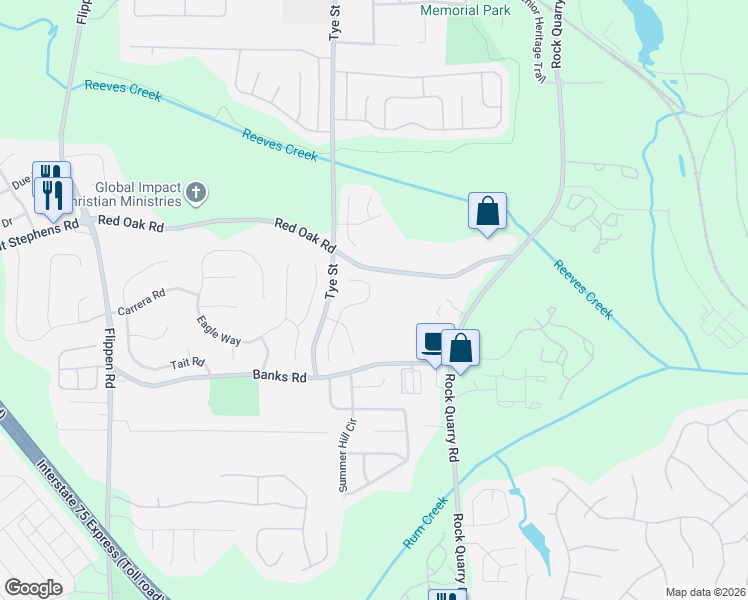 map of restaurants, bars, coffee shops, grocery stores, and more near 212 Brandon Ridge Circle in Stockbridge