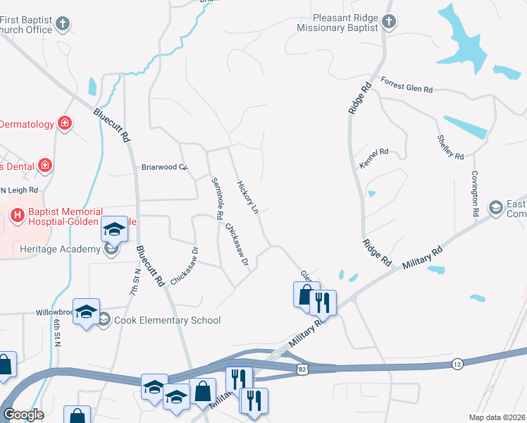 map of restaurants, bars, coffee shops, grocery stores, and more near Garden Terrace in Columbus