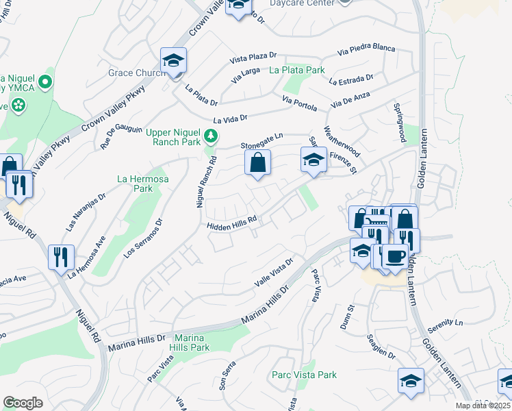 map of restaurants, bars, coffee shops, grocery stores, and more near 30055 Monteras Street in Laguna Niguel