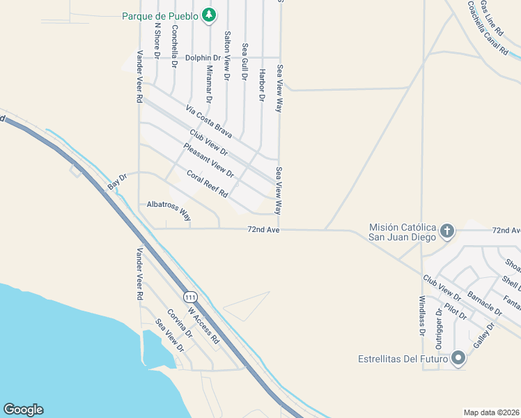 map of restaurants, bars, coffee shops, grocery stores, and more near 99392 Coral Reef Road in Mecca