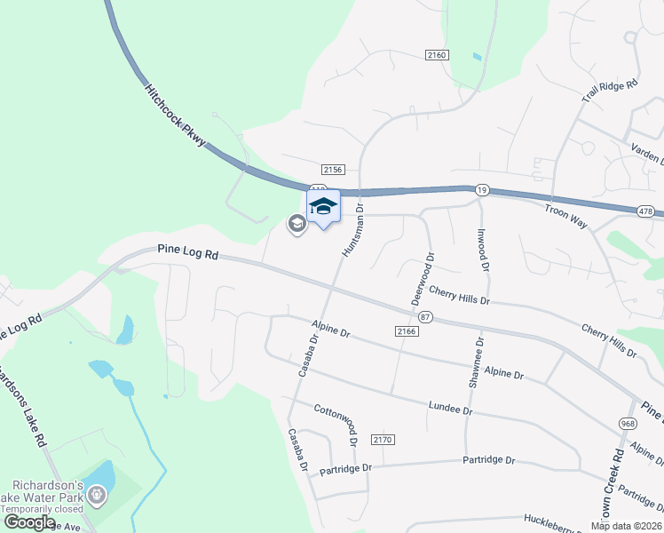 map of restaurants, bars, coffee shops, grocery stores, and more near 1965 Huntsman Drive in Aiken