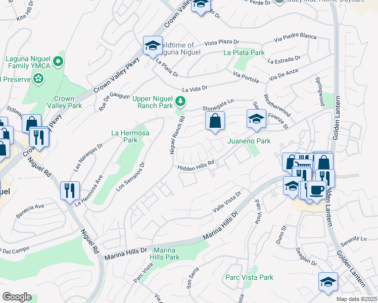 map of restaurants, bars, coffee shops, grocery stores, and more near 30051 Oceanus in Laguna Niguel