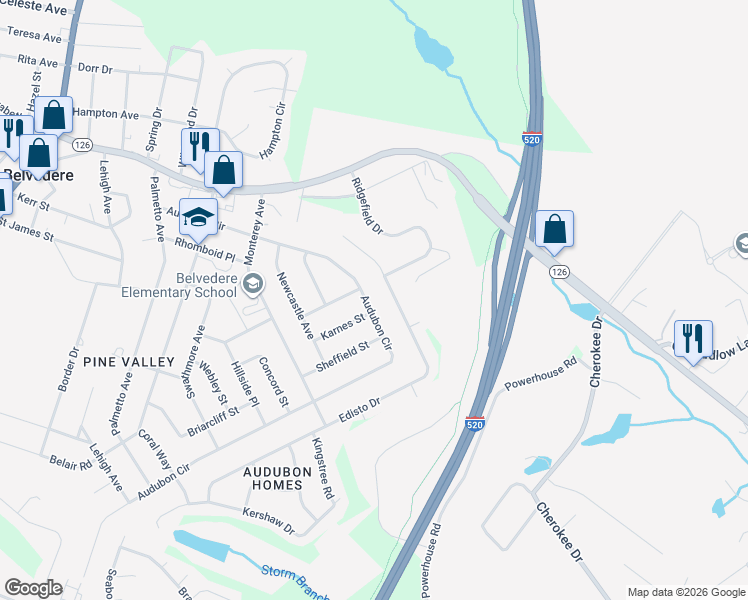 map of restaurants, bars, coffee shops, grocery stores, and more near 289 Edisto Drive in North Augusta