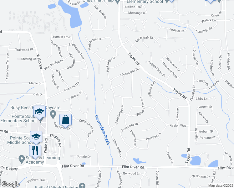 map of restaurants, bars, coffee shops, grocery stores, and more near 8433 Glenwoods Terrace in Riverdale