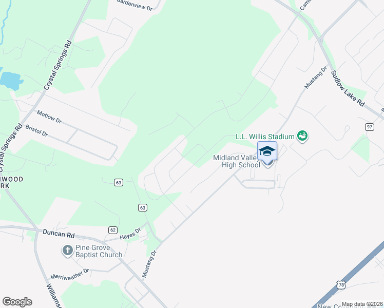 map of restaurants, bars, coffee shops, grocery stores, and more near 1523 Brookstone Drive in Graniteville