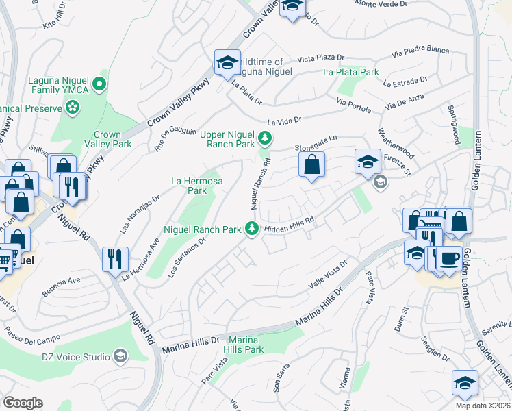 map of restaurants, bars, coffee shops, grocery stores, and more near 30041 Poseidon in Laguna Niguel