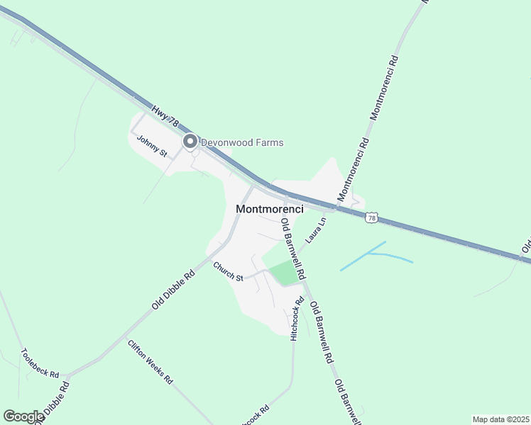 map of restaurants, bars, coffee shops, grocery stores, and more near in Montmorenci