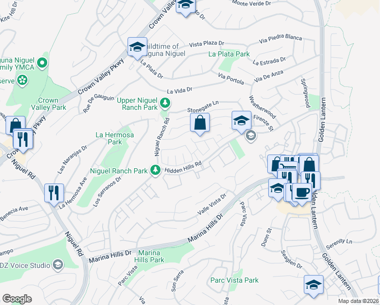 map of restaurants, bars, coffee shops, grocery stores, and more near 30042 Whitecap in Laguna Niguel