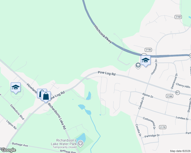 map of restaurants, bars, coffee shops, grocery stores, and more near 158 Kemper Downs Drive in Aiken