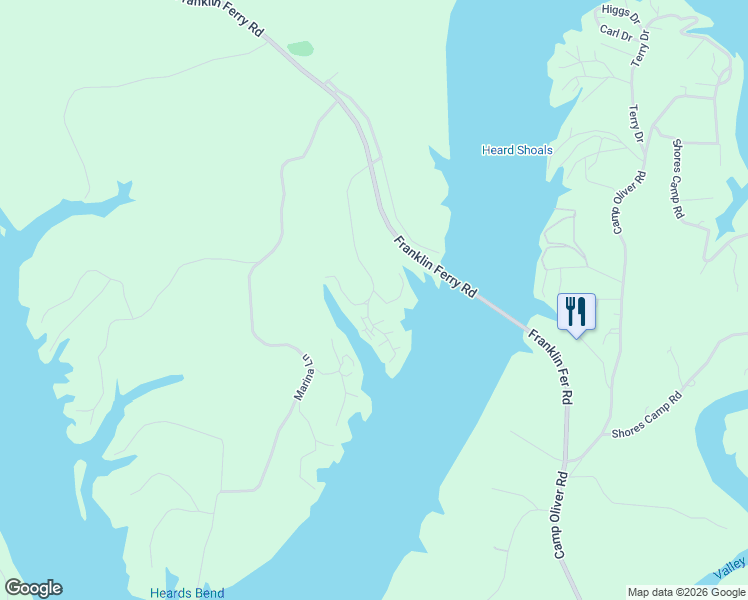 map of restaurants, bars, coffee shops, grocery stores, and more near 346-380 Marina Road in Adger