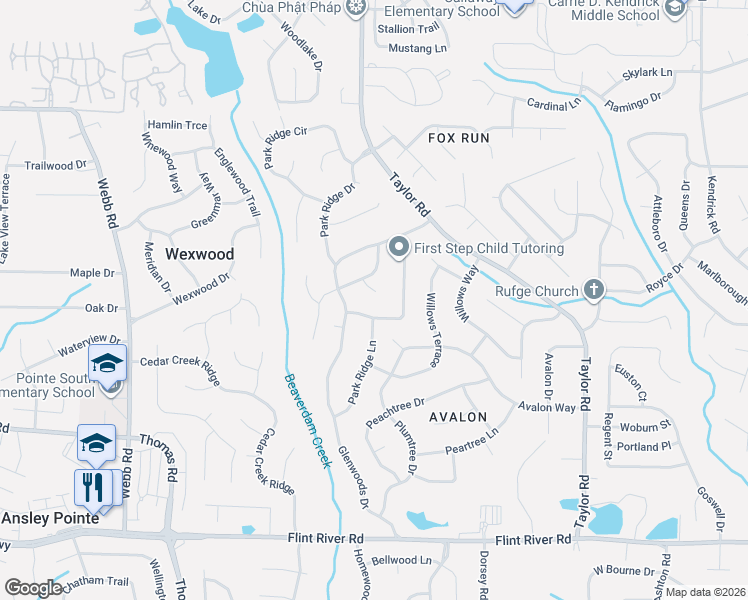 map of restaurants, bars, coffee shops, grocery stores, and more near 8433 Glenwoods Terrace in Riverdale