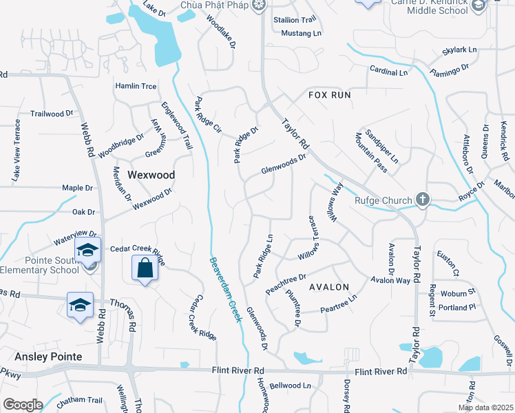 map of restaurants, bars, coffee shops, grocery stores, and more near 8433 Glenwoods Terrace in Riverdale
