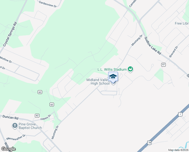 map of restaurants, bars, coffee shops, grocery stores, and more near 1509 County Highway 2108 in Graniteville