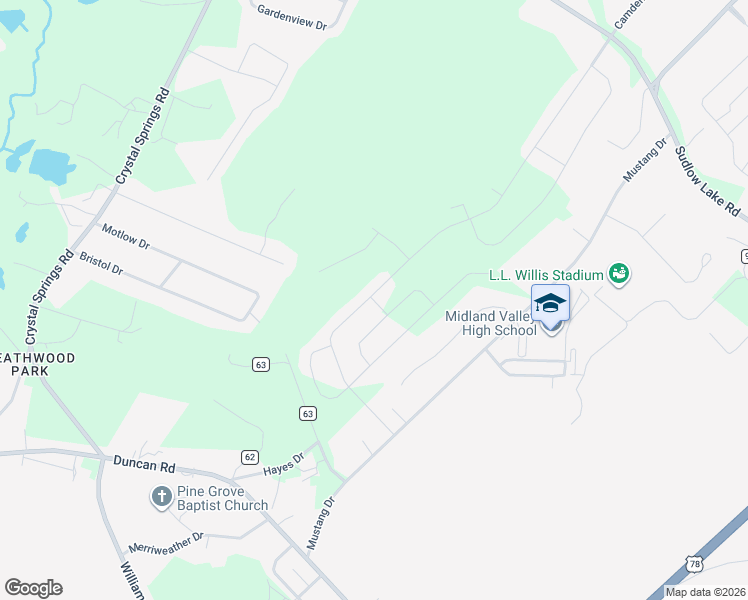 map of restaurants, bars, coffee shops, grocery stores, and more near Hansel Drive in Aiken County