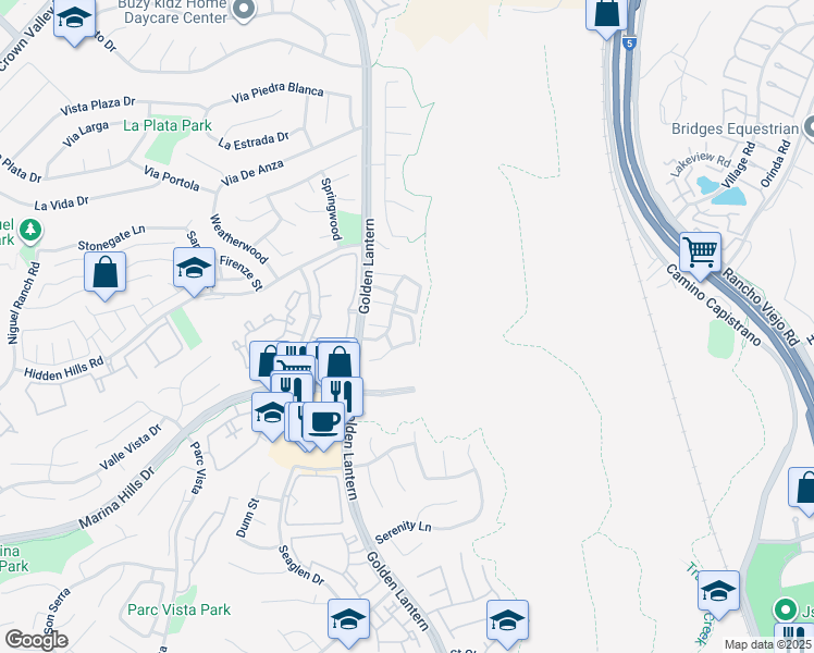 map of restaurants, bars, coffee shops, grocery stores, and more near 4 Martinique Street in Laguna Niguel