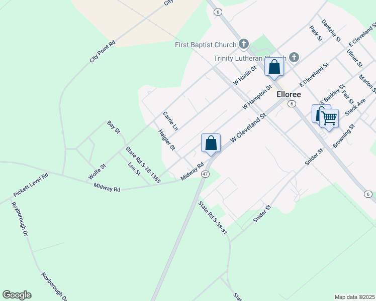 map of restaurants, bars, coffee shops, grocery stores, and more near 801 State Road S-38-121 in Elloree