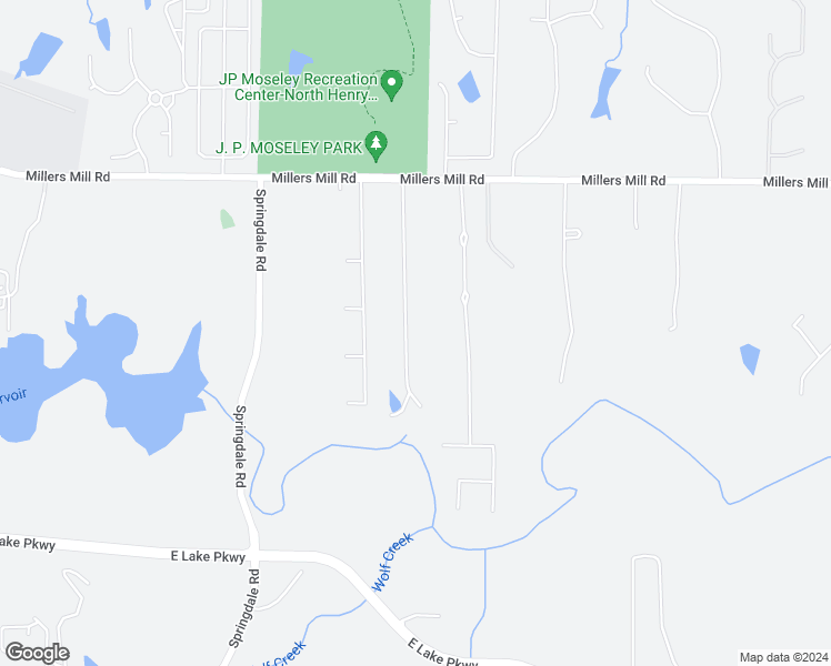 map of restaurants, bars, coffee shops, grocery stores, and more near 170 Hunt Ridge Drive in Stockbridge