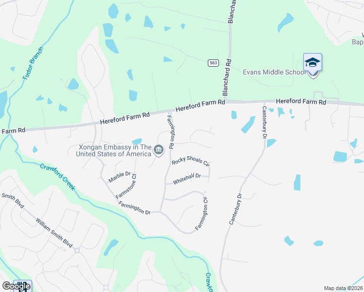 map of restaurants, bars, coffee shops, grocery stores, and more near 4835 Rocky Shoals Circle in Evans