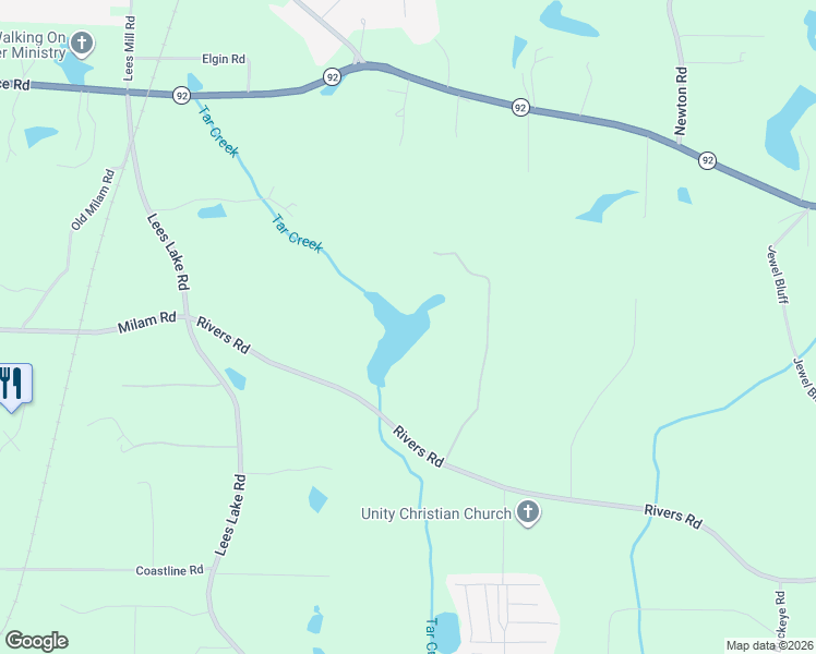 map of restaurants, bars, coffee shops, grocery stores, and more near 460 Rivers Road in Fayetteville