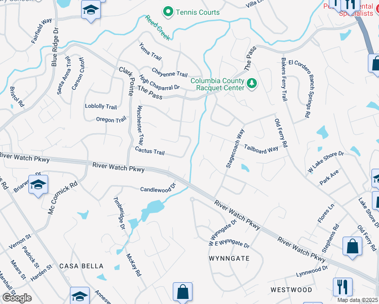 map of restaurants, bars, coffee shops, grocery stores, and more near 3714 Cactus Trail in Martinez