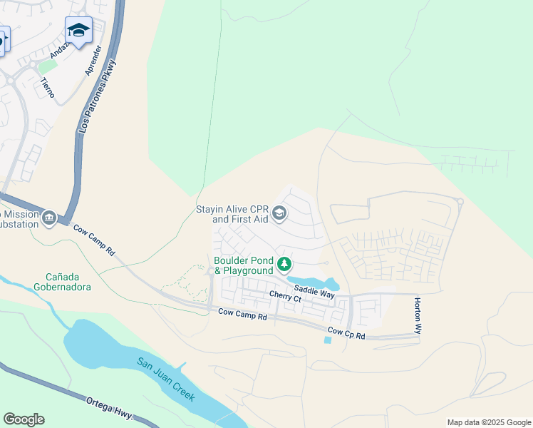 map of restaurants, bars, coffee shops, grocery stores, and more near 31121 Ortega Highway in San Juan Capistrano