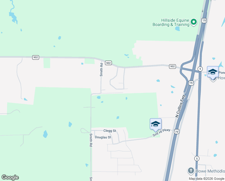 map of restaurants, bars, coffee shops, grocery stores, and more near 1509 Smith Road in Howe