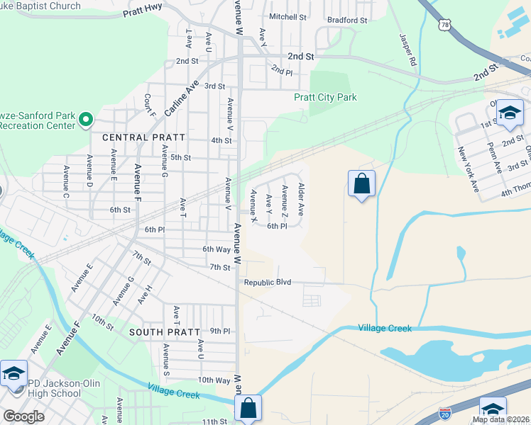 map of restaurants, bars, coffee shops, grocery stores, and more near 619 Avenue Y in Birmingham