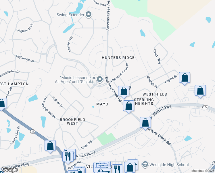 map of restaurants, bars, coffee shops, grocery stores, and more near 400 Preserve Trail in Martinez