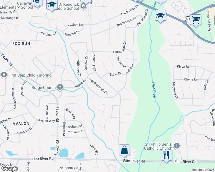 map of restaurants, bars, coffee shops, grocery stores, and more near 209 Essex Drive in Jonesboro