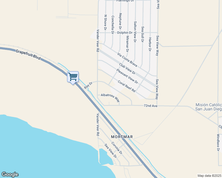 map of restaurants, bars, coffee shops, grocery stores, and more near 99155 Bay Drive in Mecca