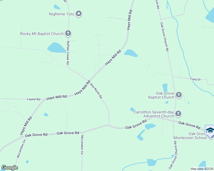 map of restaurants, bars, coffee shops, grocery stores, and more near 147 Roy North Road in Carrollton