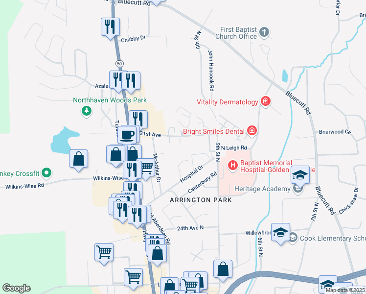 map of restaurants, bars, coffee shops, grocery stores, and more near 634 31st Avenue North in Columbus