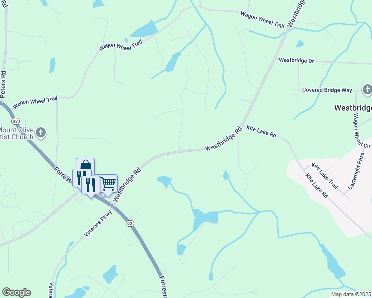 map of restaurants, bars, coffee shops, grocery stores, and more near 105 Briers Ridge in Fayetteville
