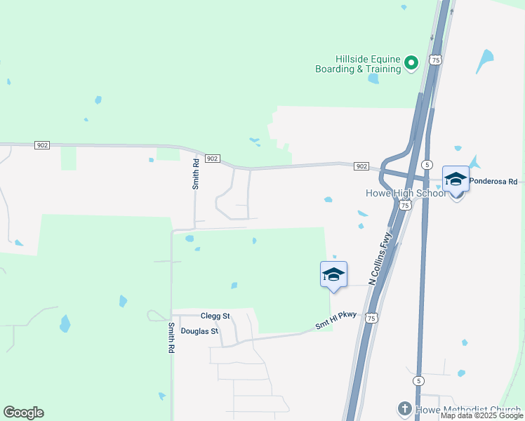 map of restaurants, bars, coffee shops, grocery stores, and more near 1503 Timbercreek Drive in Howe
