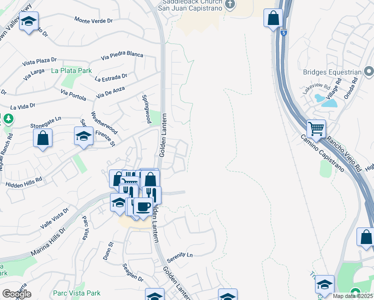 map of restaurants, bars, coffee shops, grocery stores, and more near 133 Pearl in Laguna Niguel