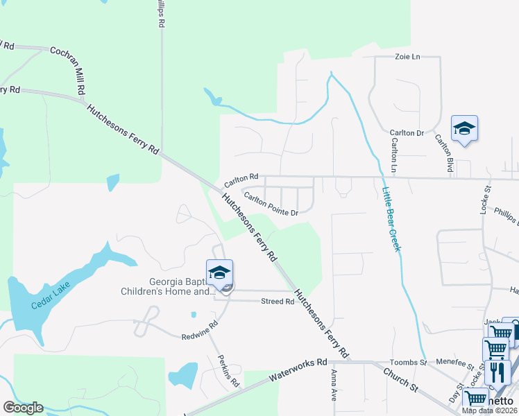 map of restaurants, bars, coffee shops, grocery stores, and more near 595 Carlton Pointe Drive in Palmetto