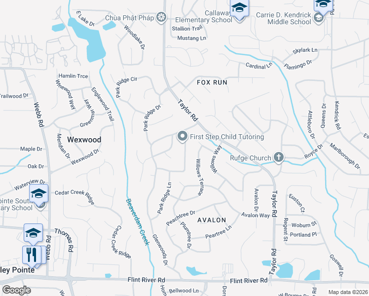 map of restaurants, bars, coffee shops, grocery stores, and more near 8317 Glenwoods Terrace in Riverdale